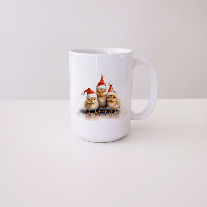 Ceramic Mug 15oz - Santa Chicks
