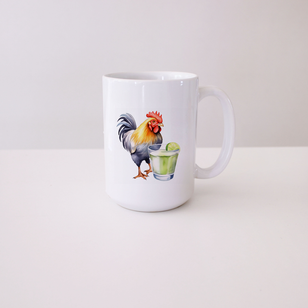 Best Cluckin' Bubba Ever Ceramic Coffee Mug - Funny Bubba Gift with Chicken  Rooster- Bubba Mug White/Red - 15oz